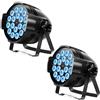 U`King 2PCS Faro Par 18 x 15W LED Luce da Palcoscenico 4 in 1 RGBW Par LED per Illuminazione Palcoscenico con DMX512 e 8 Canali per Feste, Discoteca, Matrimonio, Natale