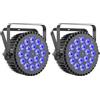 Ukfog 2PCS RGBWA UV 200W Par LED, 18 Luci da Palco D MX 7/10CH con Stroboscopio e Attivazione Sonora, Illuminazione Discoteca per Spettacoli Bar Feste Matrimoni Halloween