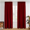 PONY DANCE Tende Oscuranti per Interni 2 Pezzi Tenda Natalizie Decorazione con Fettuccia Termica Isolante Freddo Curtains Camera da Letto Moderne 140x220 CM, Rosso