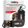Udivita Portabatterie per Batterie Apparecchi Acustici Tipo 10 13 312 con 6 Alloggi PR41 PR48 PR70 - UdiKey Apertura Rapida Chiusura Sicura Scocca Antiurto - Portachiavi 36x85x16mm - Portatile Viaggi e Lavoro