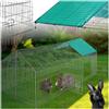 tectake® Gabbia da esterno per conigli, recinto con protezione parasole, griglia metallica resistente, conigliera, gabbia per piccoli animali, porcellini d'india, stabile, 180 x 75 x 75 cm - Verde