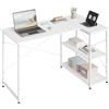 WOLTU Scrivania Ufficio a L Compatta con Libreria Integrata - Bianco Lucido, Design Salvaspazio per Studio/Camera, 120x73x72 cm