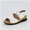 Vitaform Sandali in pelle con tre fasce regolabili, fibbia e suola 4 cm