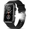 Marsyu 2025 Nuovo Smartwatch Uomo con Torcia LED,1,57''Salute Orologio Fitness Tracker con Pressione Sanguigna/Sonno/SPO2/Cardiofrequenzimetro,130+Modalità Sportive,Smartband per Android e iOS