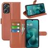 JIUNINE Cover per Motorola Moto G06, Custodia Portafoglio Libro in Pelle Sintetica Antiurto Cover Flip Case con [Carta Fessura] [Supporto Stand] [Fibbia Magnetica], Marrone