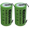 Electron 2x Batteria ricaricabile Ni-Mh D Torcia 1,2V 10000mAh 10Ah con linguette lamelle terminali a saldare per pacco pacchi batteria