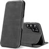 Verco Case per Samsung Galaxy S22 Ultra Custodia, Cover a Libro Pelle PU per Samsung S22 Ultra 5G Custodia Premio Booklet Protettiva, Grigio