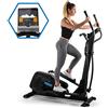 CAPITAL SPORTS Helix - Ellittica da Casa, Cross Trainer, Training Computer, Crosswalker, BT, Trasmissione Cinghia, Porta Tablet, Presa Ricarica USB, Nero, Volano 20 kg, Stile: Pro