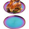 JYJFGSFA Set di 2 piatti da dessert arcobaleno da 30 cm, in acciaio inox, colorati, per feste in campeggio, riutilizzabili e lavabili in lavastoviglie