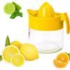 Pro Home Spremiagrumi manuale da 300 ml, per arancia, agrumi, limone, lime, frutta, con brocca di vetro, spremi a mano (giallo, 300 ml)