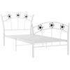 vidaXL Letto singolo con design calcio in metallo bianco 90x200 cm