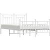 vidaXL Struttura letto con testiera e pediera in metallo bianco 150x200 cm