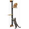 Eyepower tiragraffi da parete da 130 cm con 2 piattaforme per gatti - Tiragraffi in sisal per montaggio a parete