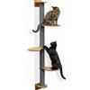Eyepower tiragraffi a muro da 175 cm con 3 piattaforme per gatti - tiragraffi in sisal per montaggio a muro