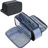 ZEEMO Astuccio da bagno da uomo, impermeabile, resistente alle perdite, con grande capacità per articoli da toeletta, Multi-tasca 6L (nero), Plus Toiletry Bag, Astuccio da bagno da uomo