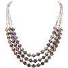 BOCAR Collana a 3 Strati con Perline in Vetro, Stile Boemo per Donna (NK-10697-sunset purple)