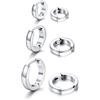 U7 3 Paia Orecchini Uomo Cerchio Larghezza 7mm+9mm+12mm Set Orecchini Cerchio Acciaio Inossidabile Chirurgico Orecchino Uomo Argento Anello Larghezza 3mm con Confezione Regalo