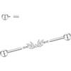 hengkaixuan Barbell Industrial Barbell 14G 38 mm Industrial Bar Gioielli Filettatura Esterna Industrial Orecchino Lungo Scaffold Bar G23 Titanio Cartilagine Helix Orecchino per Donna Uomo