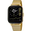 LOTUS Orologio Intelligente Uomo - Smartwatch Acciaio Inossidabile 316L Oro - Impermeabile IP65 50049/1 - Controllo Musica, Contapassi e Calorie, Sport, Frequenza Cardiaca e Pressione