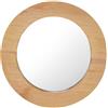Generico Specchio da Parete 40 cm in Legno di Teak Rotondo,Specchi