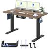 FLEXISPOT Scrivania Regolabile in Altezza 140x80 cm, Standing Desk Elettrica con Pannello Intero, Spessore 25mm, Telaio in Acciaio Massiccio a 2 Stadi, Motore Potente, Gancio Laterale