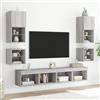 HEFZGDB Mobile TV a Parete con Luci LED Grigio Sonoma 30x28,5x30 cm Mobile Per Tv Soggiorno Mobile Sotto Tv Tavolino Tv Mobiletto Tv Basso per Camera Studio Ufficio Soggiorno Showroom