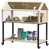 IGTOPS Gabbia per criceti in legno con acrilico, gabbia per criceti in legno, 60 x 40 x 40 cm, casetta per criceti, habitat per piccoli animali con coperchio aperto e scala da arrampicata, gabbia per topi