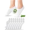 SukModen 8 Paia Calzini Fantasmini Donna, Bambù Traspiranti Calze Invisibili, Calzini Basse Corti Uomo Salvapiede con Silicone Antiscivolo Grigio 43-46
