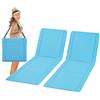 UDPATIO Set di 2 Tappetino da Spiaggia Pieghevole con Schienale Regolabile, Lettino da Spiaggia Reclinabile Leggero con Tasca, Sdraio da Campeggio Portatile per Giardino e Terrazza - Blu