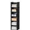 YOUDENOVA Organizer Armadio da Appendere, Portatutto da Appendere con 6 Scomparti con 2 compartiment Laterali, Portatutto Armadio Divisori Interno, Salvaspazio Organizzatore Armadio Scaffale Nero