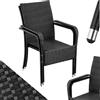 tectake® Set di 2 Sedie in Rattan, Impilabile, Rattan Resistente alle Intemperie, Schienale Alto, Struttura in Acciaio, Set Sedie Sala da Pranzo 2, Comfort e Stabilità per Interni ed Esterni, Nero