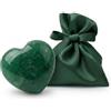 Milaboo Pietra preziosa cuore 4 cm in ametista avventurina o quarzo rosa pietra naturale amuleto mano con sacchetto di velluto verde, regalo pietra portafortuna (avventurina)