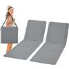 UDPATIO Set di 2 Tappetino da Spiaggia Pieghevole con Schienale Regolabile, Lettino da Spiaggia Reclinabile Leggero con Tasca, Sdraio da Campeggio Portatile per Giardino e Terrazza - Grigio