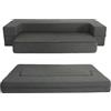 ANONER Divano letto moderno pieghevole con memory foam, poltrone letto, materasso, divano per ospiti con funzione di letto, divani imbottiti per il soggiorno, non richiede montaggio, grigio scuro