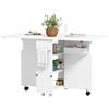 HOMCOM Tavolo a Ribalta Ripiani a 3 Livelli in MDF 130x80x76.5 cm Bianco