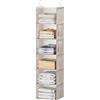 YOUDENOVA Organizer Armadio da Appendere, Portatutto da Appendere con 6 Scomparti con 2 compartiment Laterali, Portatutto Armadio Divisori Interno, Salvaspazio Organizzatore Armadio Scaffale Beige