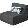ANONER 70 x 190 CM Divano letto pieghevole con cotone a memoria, set di coperture lavabili e cuscino, materasso trasformabile per lo yoga, grigio scuro