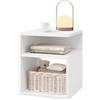 EUGAD Comodino a 3 Ripiani, Tavolino da Notte Bianco Moderno per Camera da Letto, Mobile Salvaspazio, in Legno, 35x35x41,5 cm