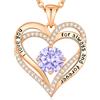 CDE Collana Donna Cuore Regalo Gioielli Donna Pendente Argento 925 Placcata Oro con Pietra di Nascita Natale Regali per Lei,Compleanno,Mamma,Fidanzata,Moglie,Amica San Valentino
