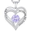 CDE Collana Donna Cuore Regalo Gioielli Donna Pendente Argento 925 Placcata Oro con Pietra di Nascita per Festa Della Mamma Compleanno San Valentino per Lei Mamma Fidanzata Moglie con 5A Cubic Zirconie