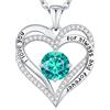 CDE Collana Donna Cuore Regalo Gioielli Donna Pendente Argento 925 Placcata Oro con Pietra di Nascita per Festa Della Mamma Compleanno San Valentino per Lei Mamma Fidanzata Moglie con 5A Cubic Zirconie