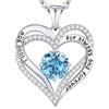 CDE Collana Donna Cuore Regalo Gioielli Donna Pendente Argento 925 Placcata Oro con Pietra di Nascita per Festa Della Mamma Compleanno San Valentino per Lei Mamma Fidanzata Moglie con 5A Cubic Zirconie