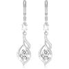 Esmoly Orecchini Donna Argento 925 Placato Pietra nascita Orecchini Pendenti Regalo Donna Ragazza (Argento 04)