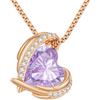 CDE Collana Donna Cuore Regalo Gioielli Donna Pendente Argento 925 Placcata Oro con Pietra di Nascita per Festa Della Mamma Compleanno San Valentino per Lei Mamma Fidanzata Moglie con 5A Cubic Zirconie