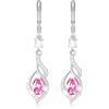 Esmoly Orecchini Donna Argento 925 Placato Pietra nascita Orecchini Pendenti Regalo Donna Ragazza (Argento 10)