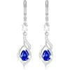 Esmoly Orecchini Donna Argento 925 Placato Pietra nascita Orecchini Pendenti Regalo Donna Ragazza (Argento 09)