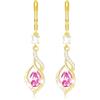 Esmoly Orecchini Donna Argento 925 Placato Pietra nascita Orecchini Pendenti Regalo Donna Ragazza (Oro 10)