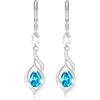 Esmoly Orecchini Donna Argento 925 Placato Pietra nascita Orecchini Pendenti Regalo Donna Ragazza (Argento 12)