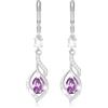 Esmoly Orecchini Donna Argento 925 Placato Pietra nascita Orecchini Pendenti Regalo Donna Ragazza (Argento 06)