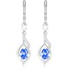 Esmoly Orecchini Donna Argento 925 Placato Pietra nascita Orecchini Pendenti Regalo Donna Ragazza (Argento 03)